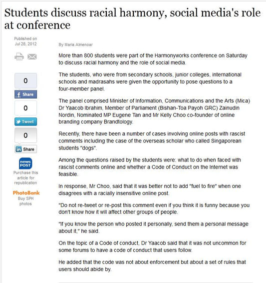 STUDENTS DISCUSS RACIAL HARMONY, SOCIAL MEDIA’S ROLE AT CONFERENCE