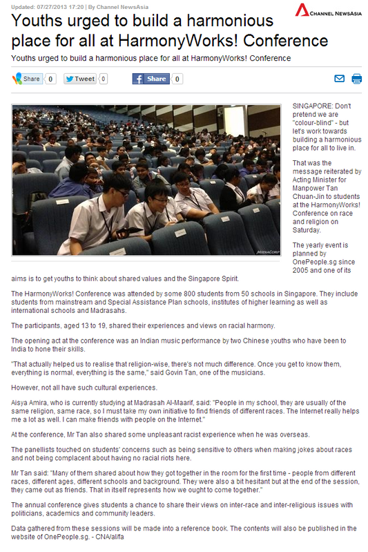 YOUTHS URGED TO BUILD A HARMONIOUS PLACE FOR ALL AT HARMONYWORKS! CONFERENCE